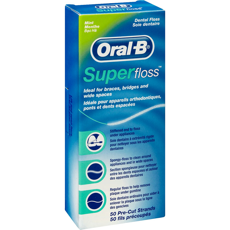 Oral B SuperFloss Dental Floss - Mint - 50s