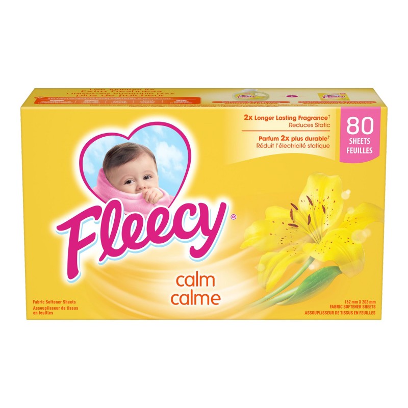 Fleecy Aromatherapy Fabric Softener Sheets - Calm - 80s