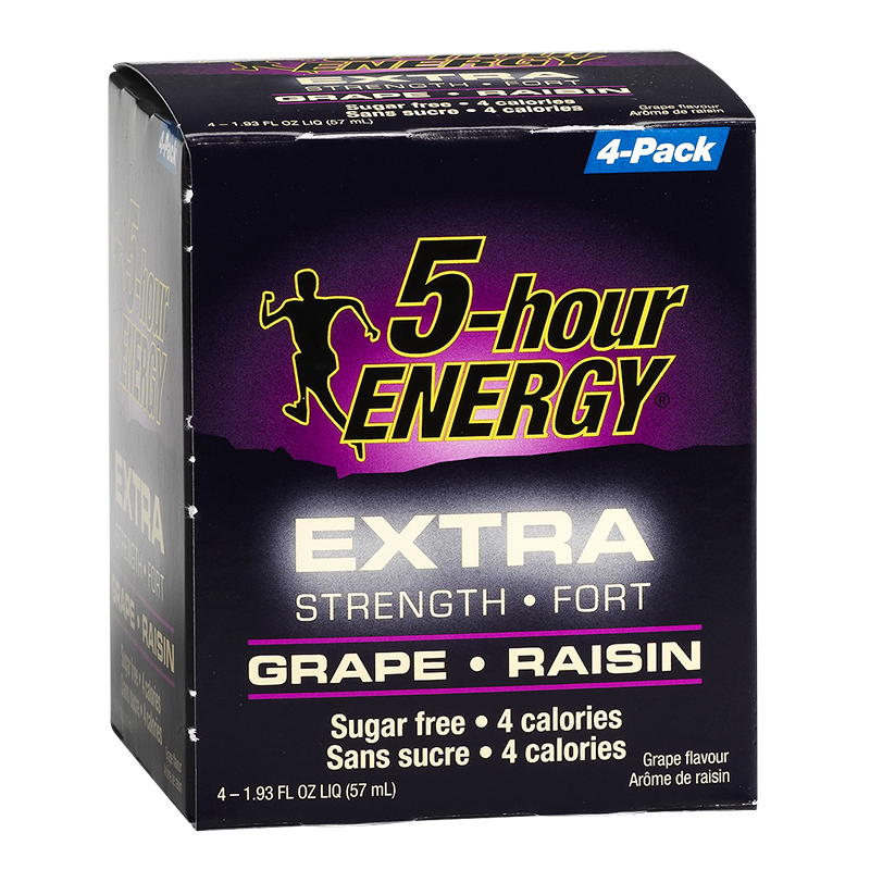 5-Hour Energy Drink - Grape - Extra Strength - 4 x 57 ml
