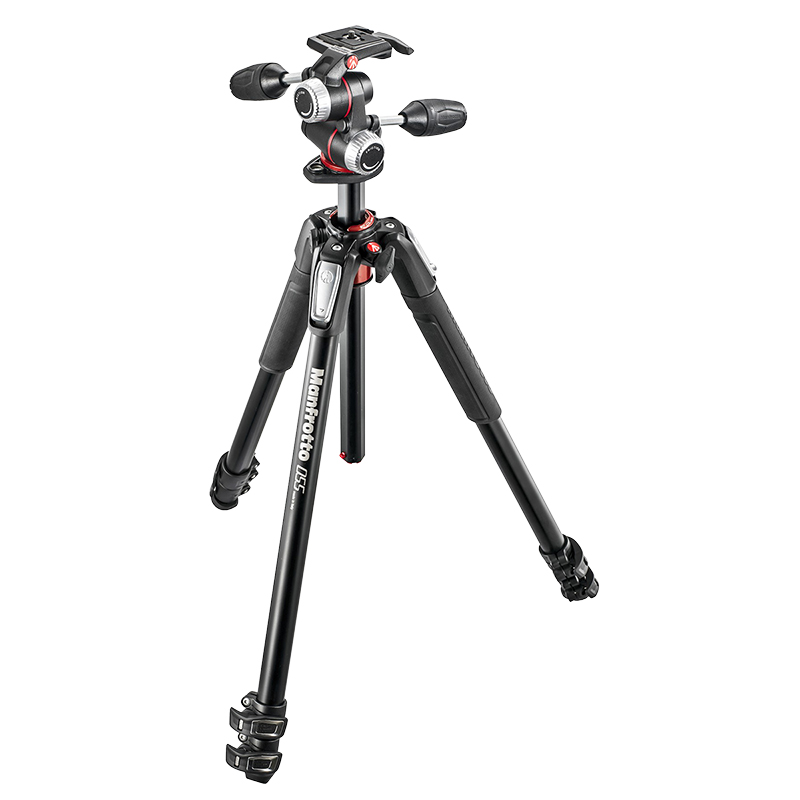 Manfrotto 055 Aluminum 3 Section Tripod with MHXPRO 3-Way Head - MK055XP33W
