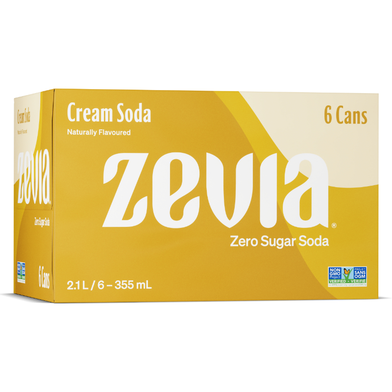 Zevia Soda - Cream Soda - 6 x 355ml
