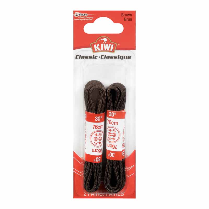 Kiwi Round Thin Laces - Brown - 30 inches 
