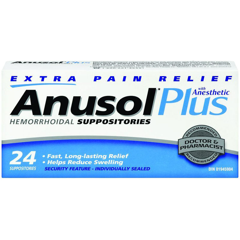 Anusol Plus Suppositories - Extra Pain Relief - 24s