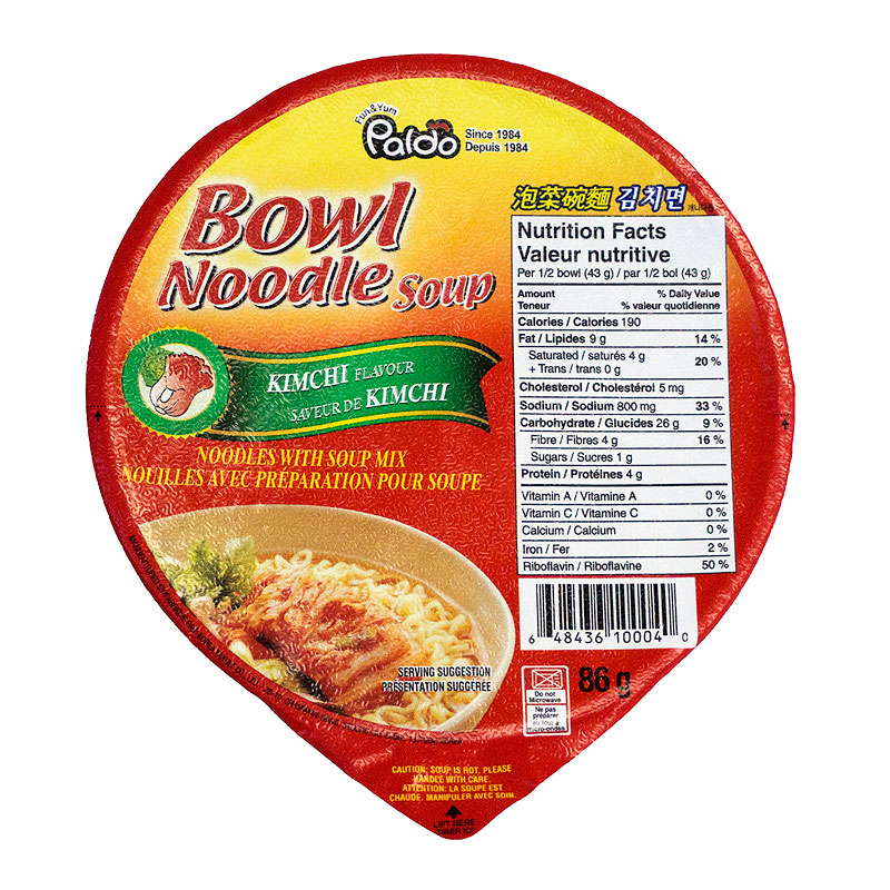 Paldo Noodle Bowl - Kimchi - 86g