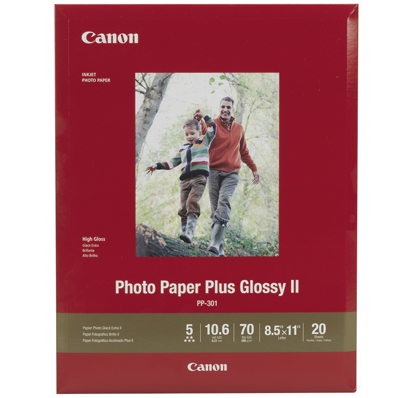 Canon Glossy Photo Paper Plus II - 8.5 x 11inch - 20 Sheets - 1432C003
