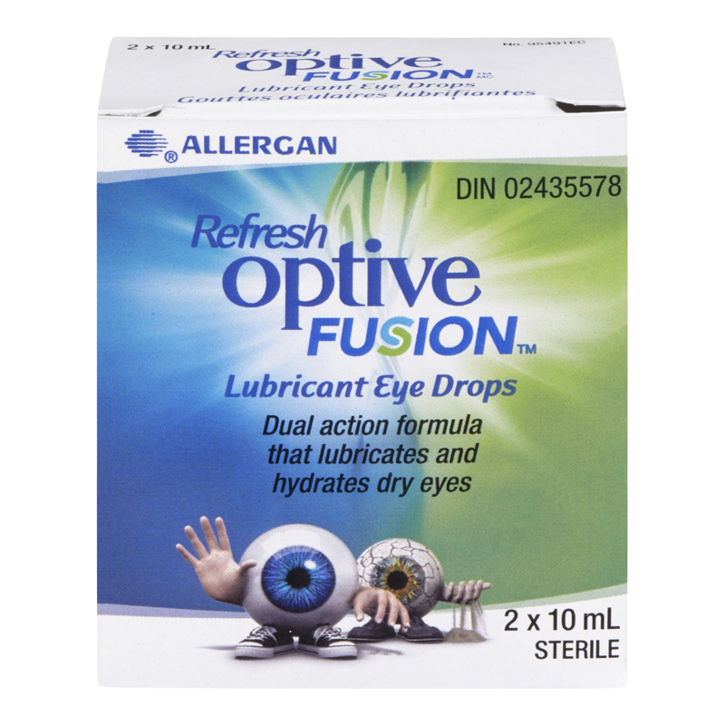 Refresh Optive Fusion Lubricant Eye Drops - 2 x 10ml