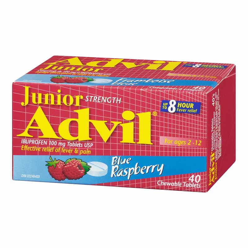Advil Junior Strength Chewable Tablets - Blue Raspberry - 40's