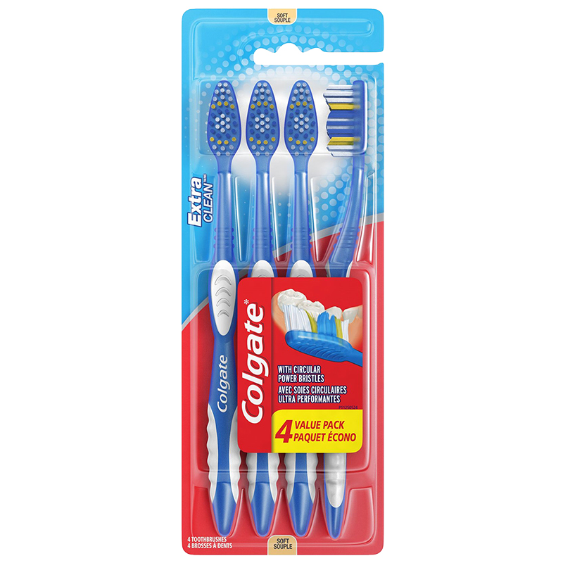 Colgate Extra Clean Soft Toothbrush - 4 pack