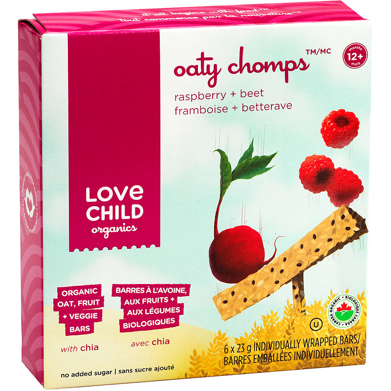 Love Child Organics Oaty Chomps Bars - Beet Raspberry - 6 x 23g