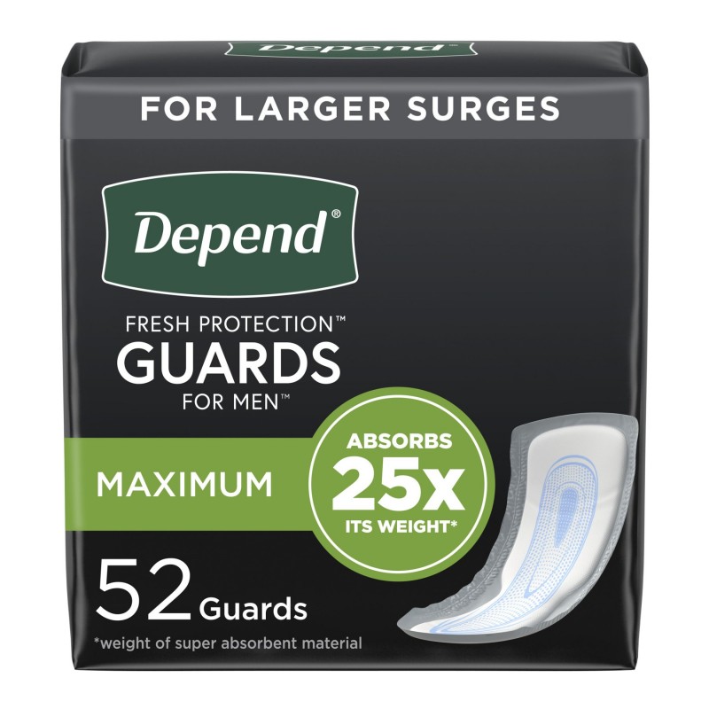 Depend Fresh Protection Incontinence Pads for Men - Maximum - 52's