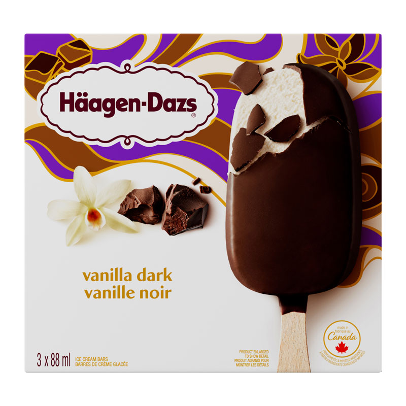 Haagen-Dazs Ice Cream Bars - Vanilla Dark Chocolate - 3 x 88ml