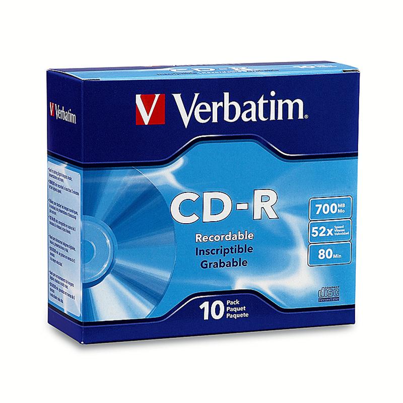 Verbatim 700MB 52X CD-R Storage Media - 10 pack