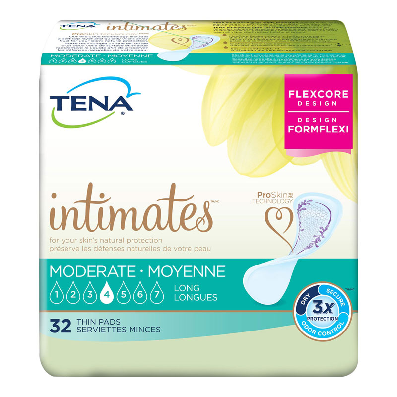Tena Intimates Thin Pads - Moderate/Long - 32s