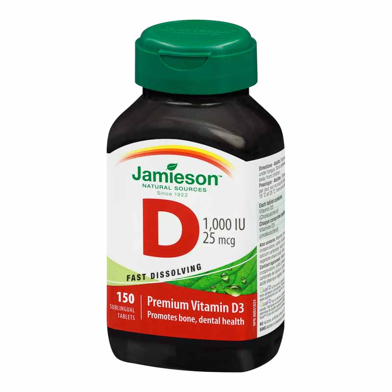 Jamieson Vitamin D3 1,000 IU Sublingual Tablets - 150's