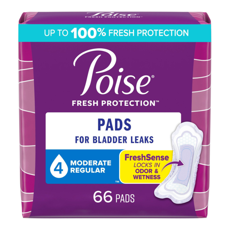 Poise Incontinence Pads - Moderate Absorbency - Regular - 66 Count