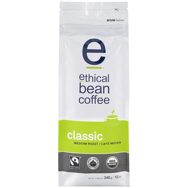Ethical Bean Coffee - Classic Medium Roast - Whole Bean - 340g