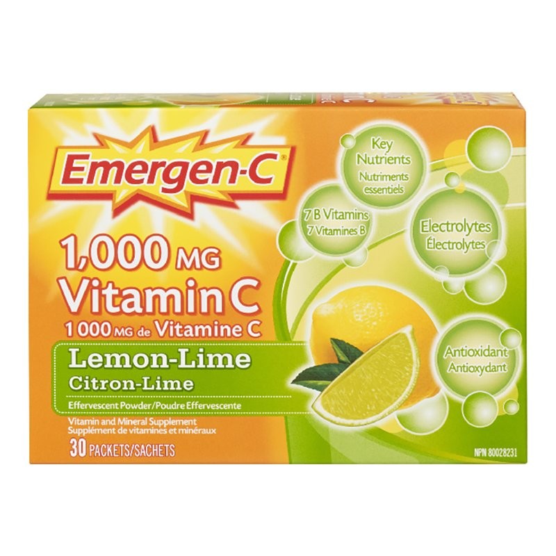 Emergen-C Powder Drink Mix - Lemon Lime - 30's