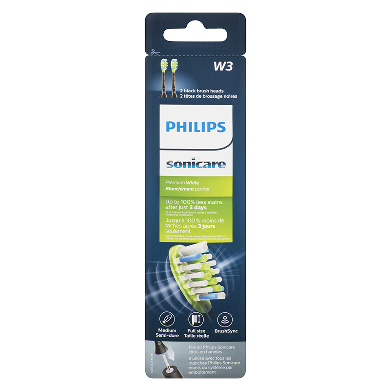 Philips Sonicare Premium Whiten Replacement Brush Head - Black - HX9062/95