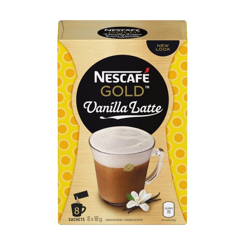 Nescafe Gold Instant Coffee - Vanilla Latte - 8's