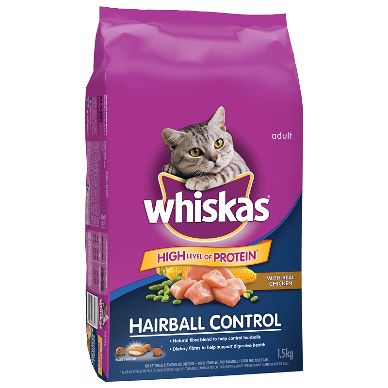 Whiskas Hairball Control Cat Food - 1.5kg