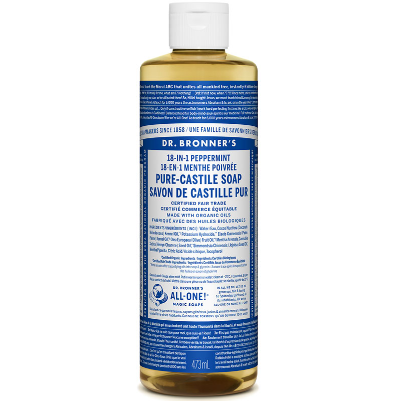 Dr. Bronner's 18-IN-1 Pure-Castile Liquid Soap - Peppermint - 473ml
