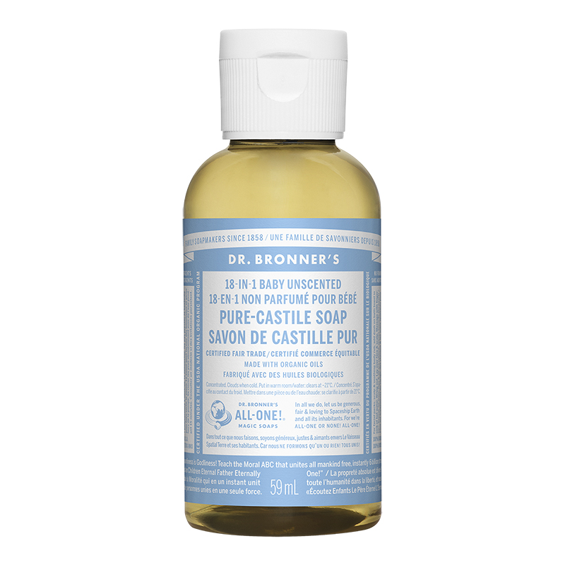 Dr Bronner's 18-In-1 Baby Unscented Liquid Soap - 59 ml