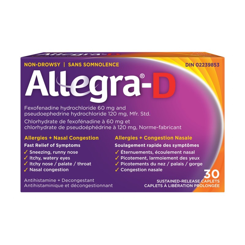 Allegra-D Allergies + Nasal Congestion - 60/120mg/ 30s