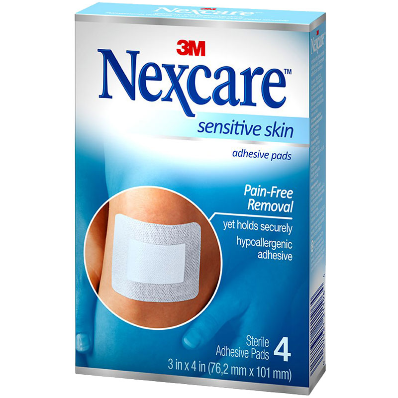 3M Nexcare Sensitive Skin Adhesive Pads - 4s