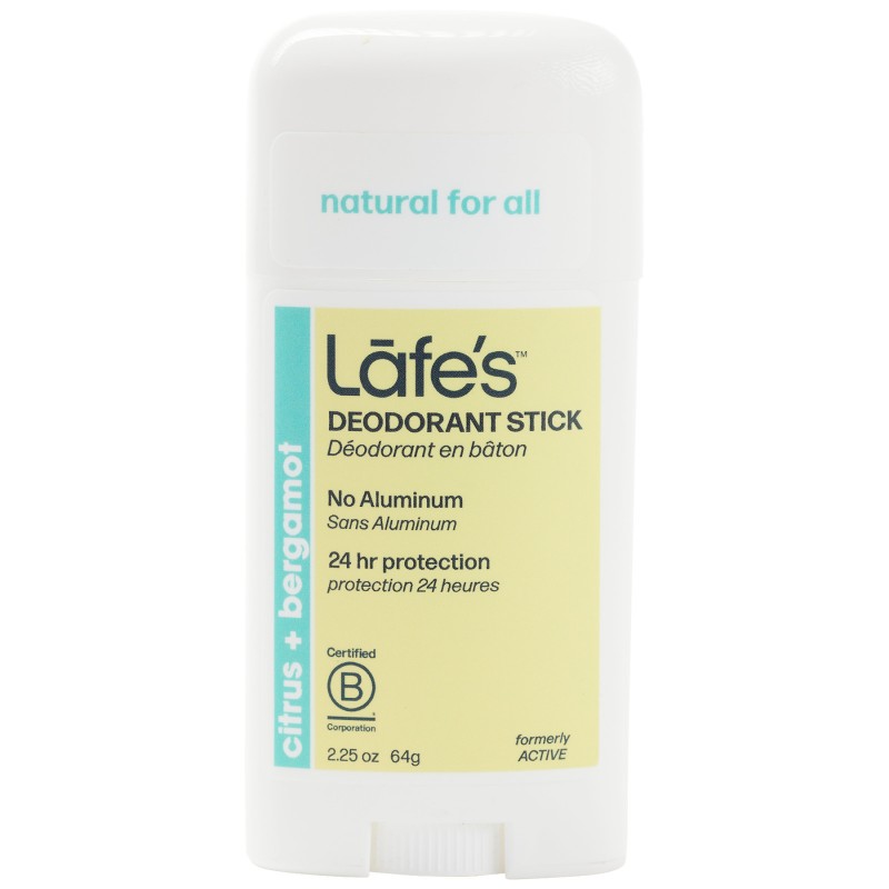 Lafe's Active Deodorant Stick - Citrus &amp; Bergamot - 64g 