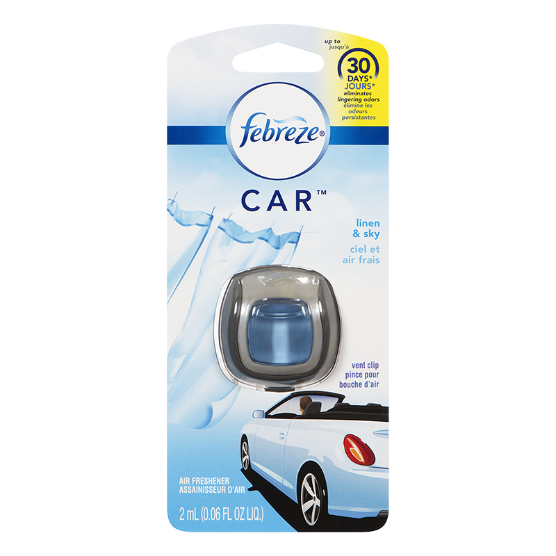 Febreze Car Air Freshener Vent Clip- Linen & Sky - 2ml