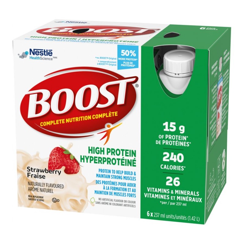BOOST High Protein Drink - Strawberry - 6 x 237ml