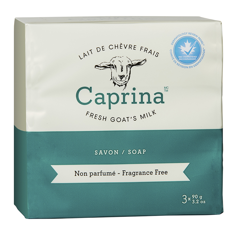 Caprina by Canus Fresh Goat's Milk Soap - Fragrance Free - 3 x 90g