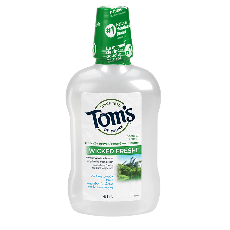 Tom's of Maine Wicked Fresh Mouthwash - Cool Mountain Mint - 473ml