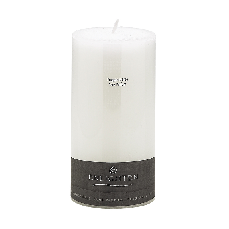 Enlighten Linen Unscented Pillar Candle - White - 3 x 6inch 