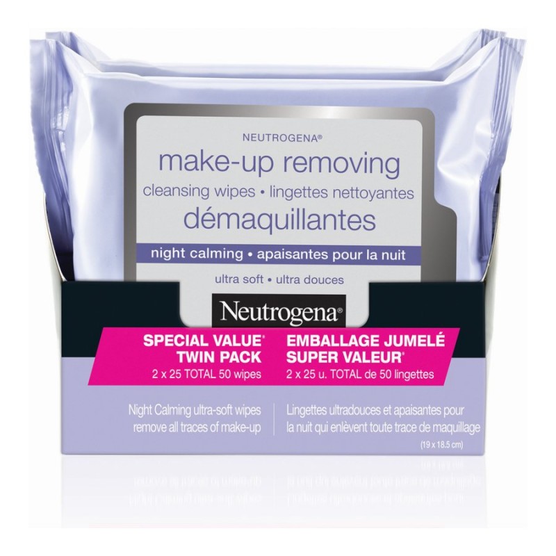 Neutrogena Night Calming Make-Up Removing Wipes - 2 x 25's