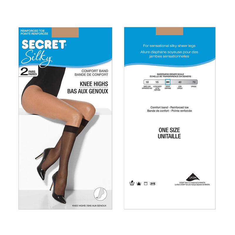 Secret Silky Knee High's - Neutral - 2 pair