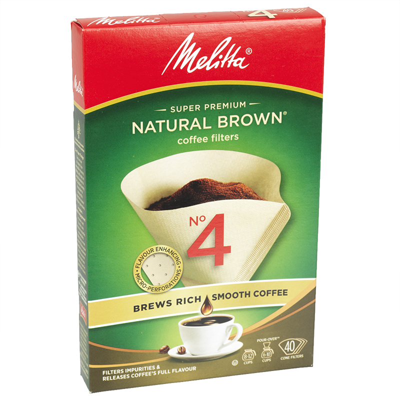 Melitta Coffee Filters - No.4 - Natural Brown - 40s