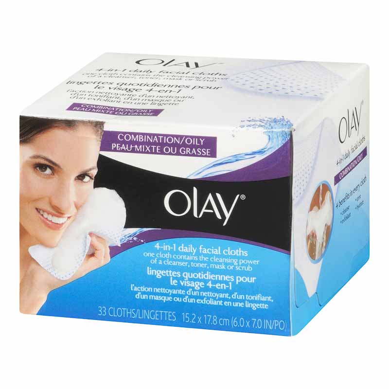 Olay 2-in-1 Daily Facial Cloths for Combination/Oily Skin - 33s