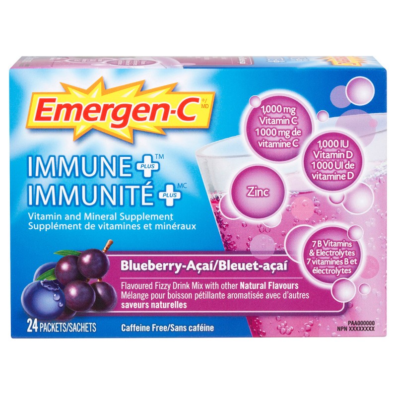 Emergen-C Immune Plus Blueberry Acai - 24s