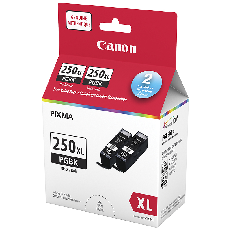 Canon PGI-250XL Twin Pack Ink Cartridges - Black - 6432B010