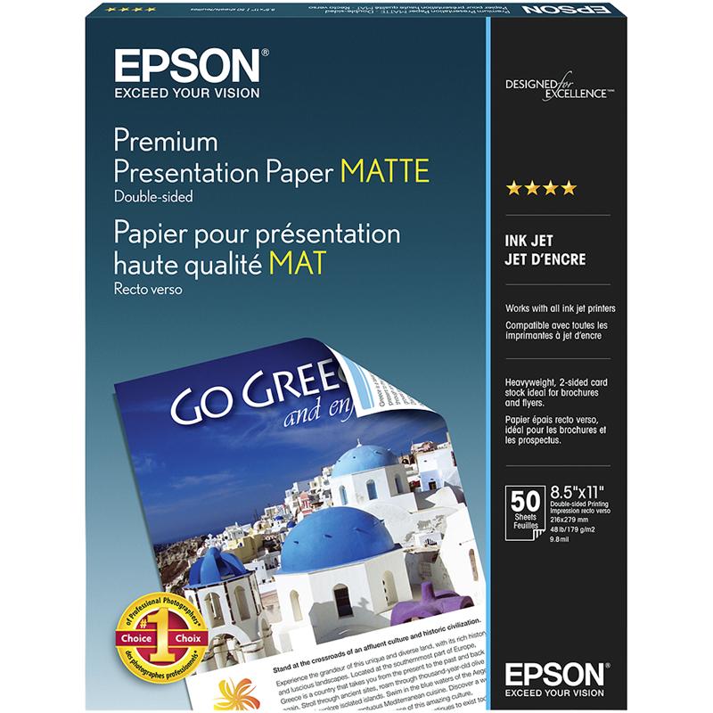 Epson Premium 2-Sided Matte Presentation Paper - 8.5 x 11inch - 50 sheets