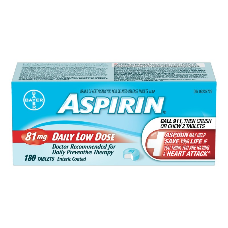 Bayer Aspirin Daily Low Dose - Enteric Coated - 81mg/180s