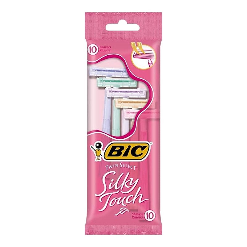 BIC Silky Touch Women's Twin Disposable Razors - Assorted Colours - 10's