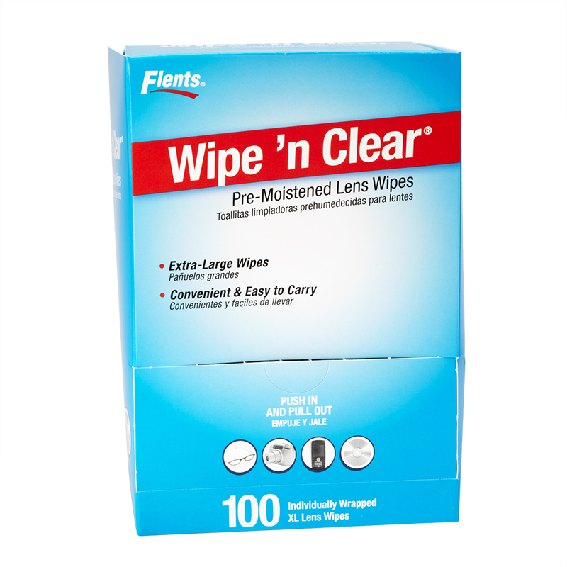 Flents Wipe n' Clear Pre-Moistened Lens Wipes - 100s