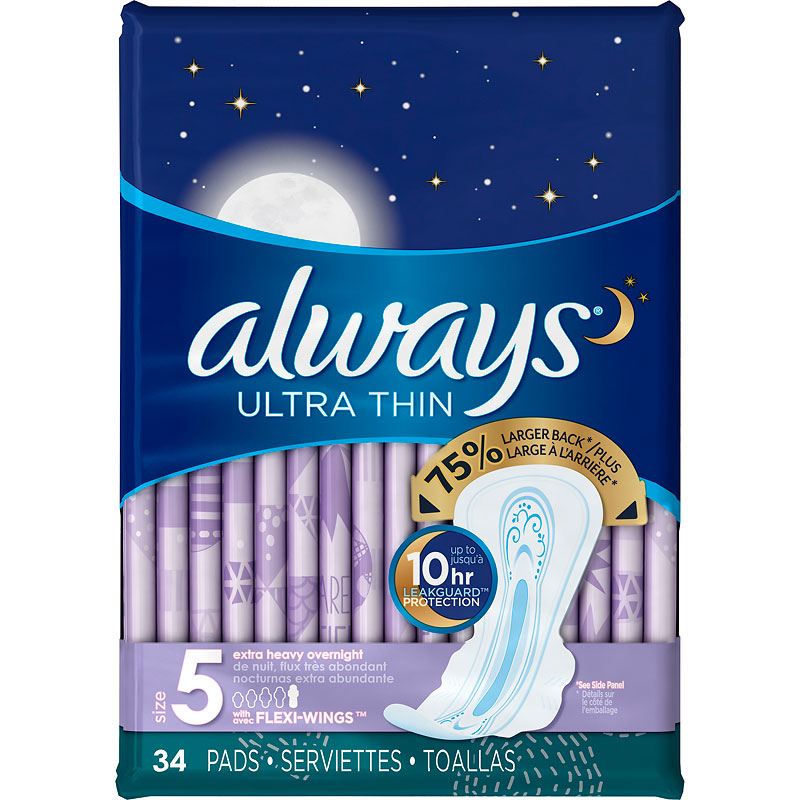 Always Ultra Thins Overnight Size 5 - Extra Heavy - 34s