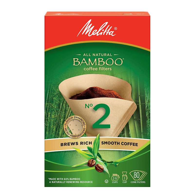 Melitta Bamboo Coffee Filters #2 -80 pack