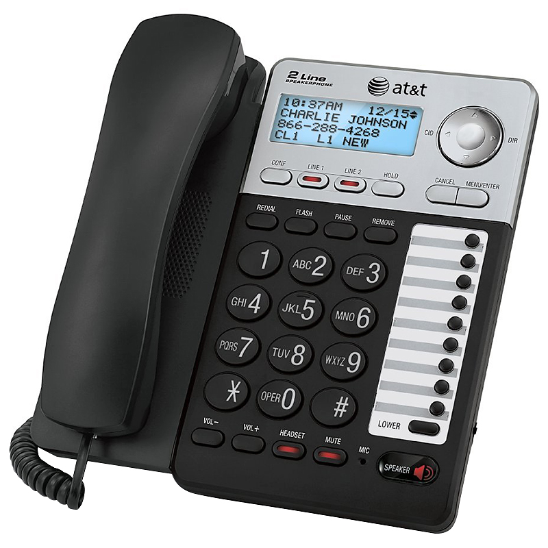 AT&T 2-Line Corded Office Phone - Black - ML17929