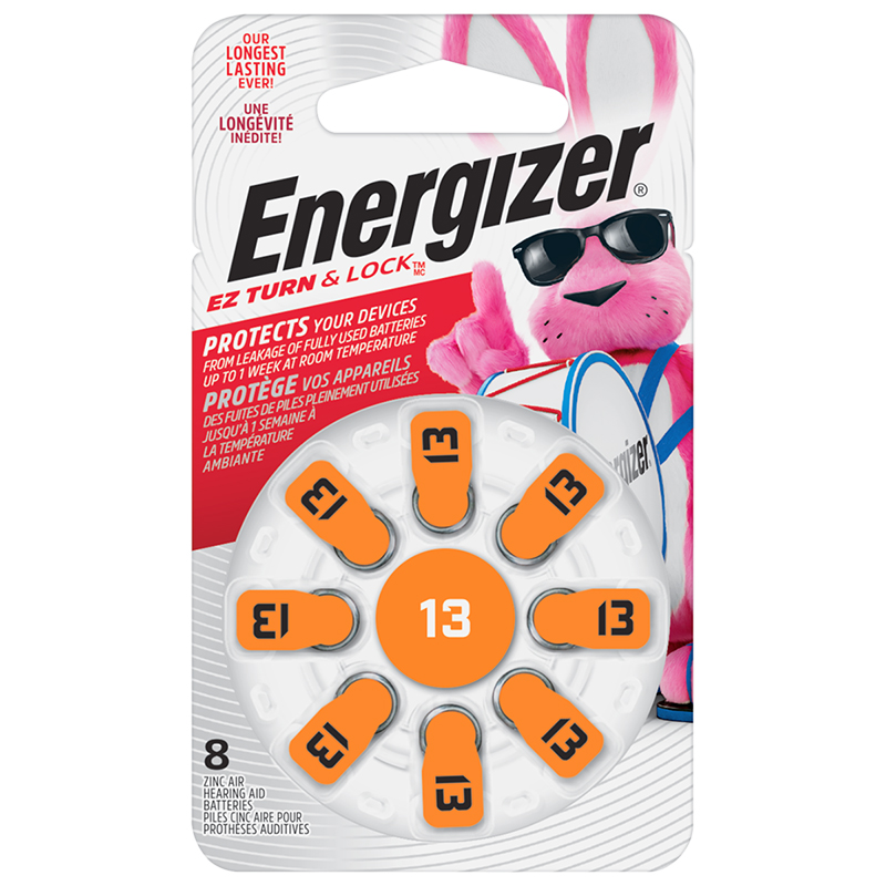 Energizer EZ Turn & Lock Size 13 Hearing Aid Batteries - 8 Pack - AZ13DP-8