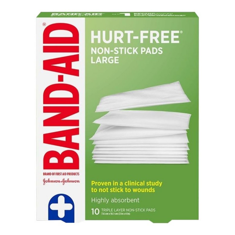 BAND-AID Hurt-Free Non-Stick Pads - Large - 10s