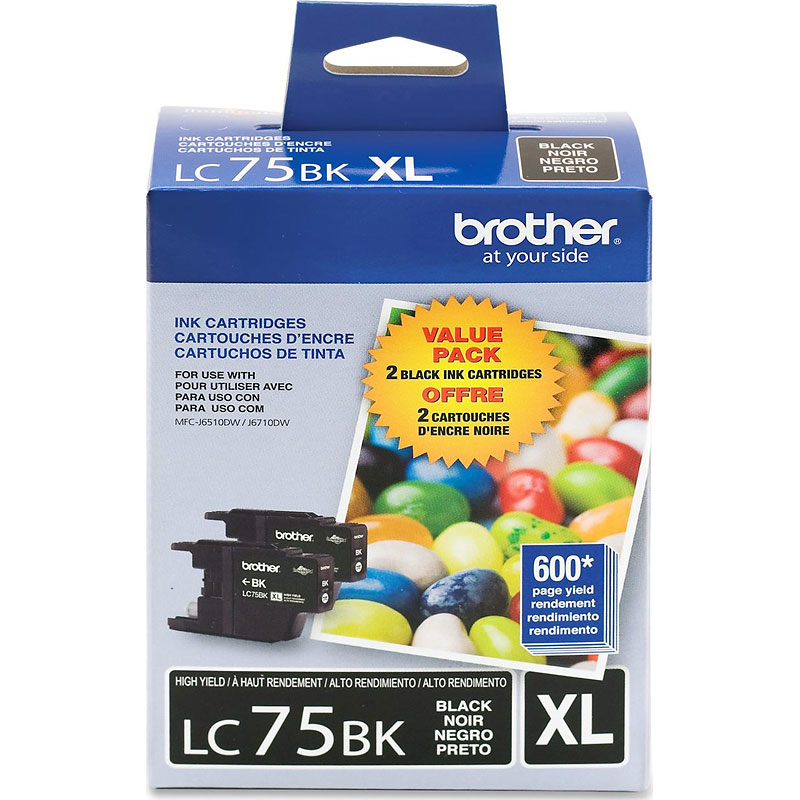 Brother LC752PKS High Yield Ink Cartridges - 2 pack - Black